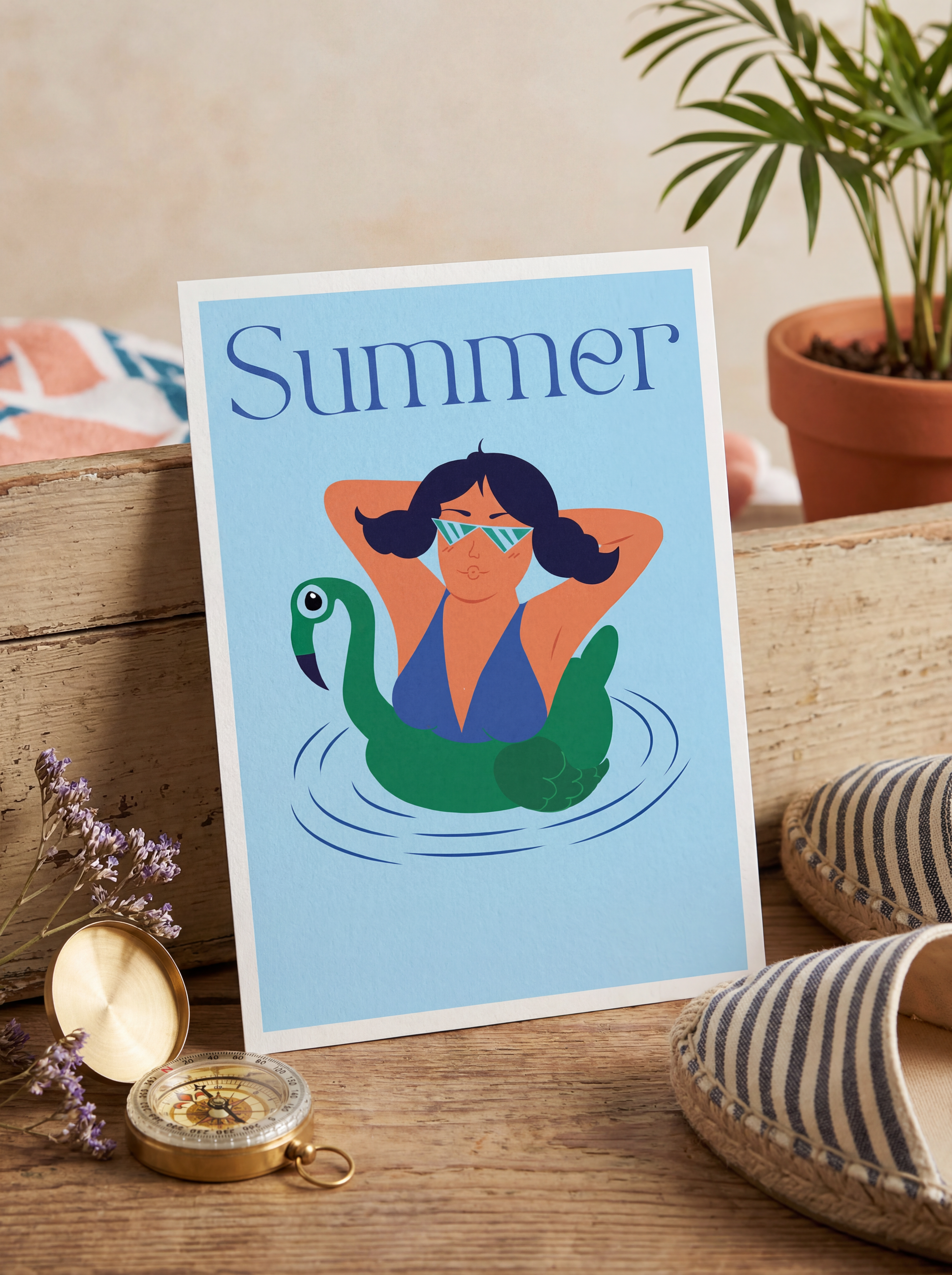 Carte A5 illustrée Summer de la collection Saisons